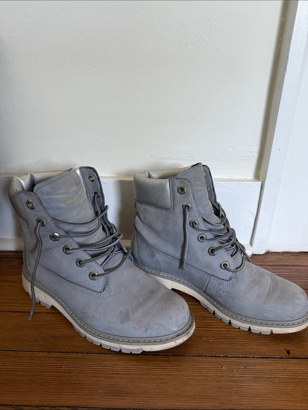 Timberland Women’s Gray Lace-Up Work Boots